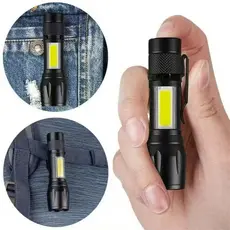 Mini Lanterna Tatica Com LED E Zoom Recarregavel Cabo Usb Luz Forte Potencia Alta