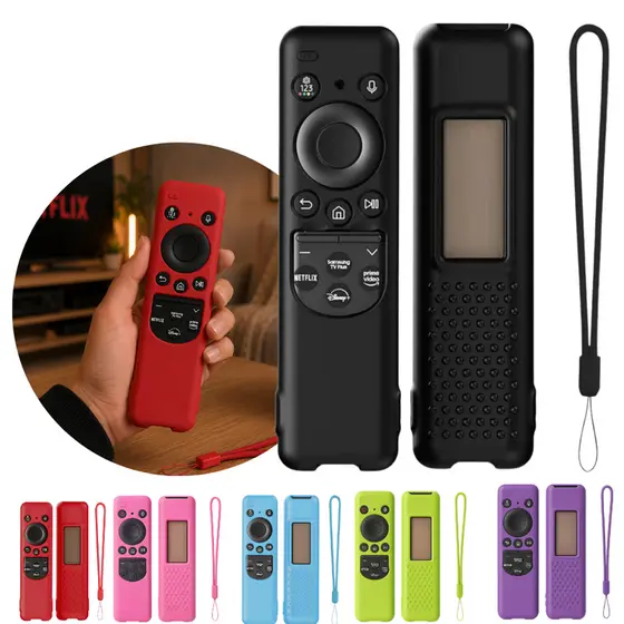 Kit Capa Case Controle de Silicone Antiderrapante Várias Cores com Alça Smart Tv Samsung Anti Queda