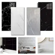 Kit 10 a 30 Placas 3D Decorativa Autoadesiva – 30x60cm Mármore, Preto e Cinza Renove Seu Ambiente com Estilo
