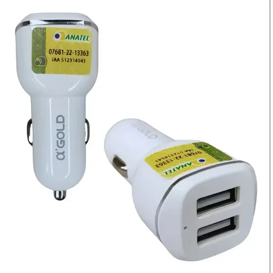 Carregador de Carro para Celular Carregador Veicular Turbo 15W USB 2 Entradas CJ11 A'GOLD
