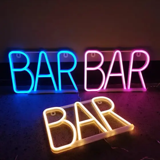 Placa luminosa neon led 30cm Bar Drink