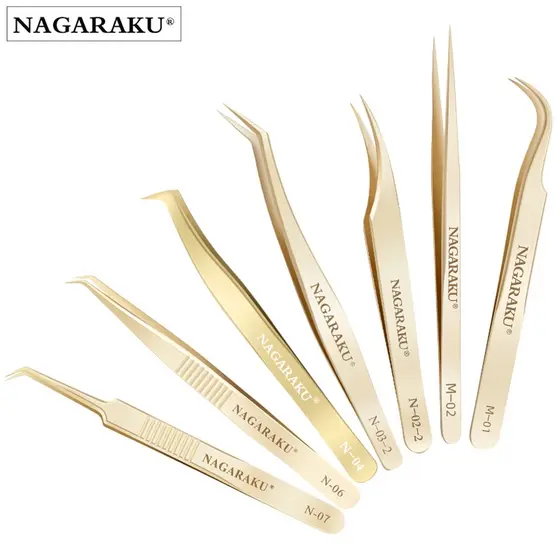 Pinças De Extensão De Cílios - NAGARAKU Golden Tweezers