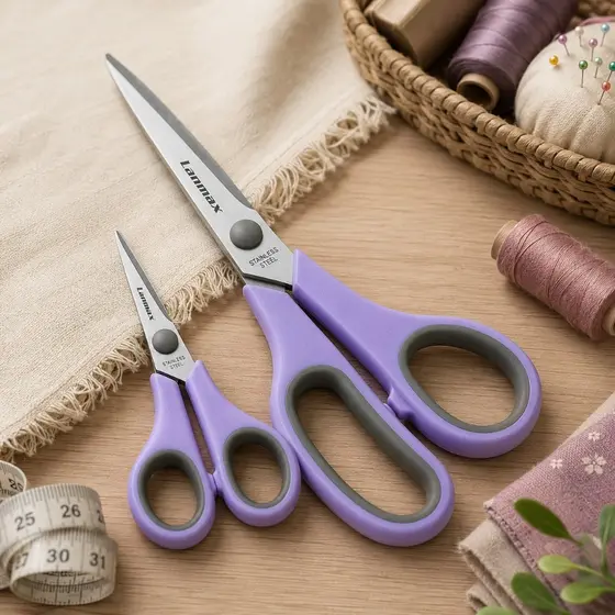 Kit Tesoura Costura 2 Peças 8.5 E 4.5 Multiuso Profissional Alfaiate Lanmax