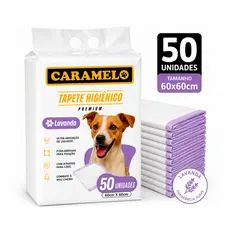 Tapete Higiênico Premium Caramelo Lavanda / Floral - Antiodor Antivazamento - 50 unidades