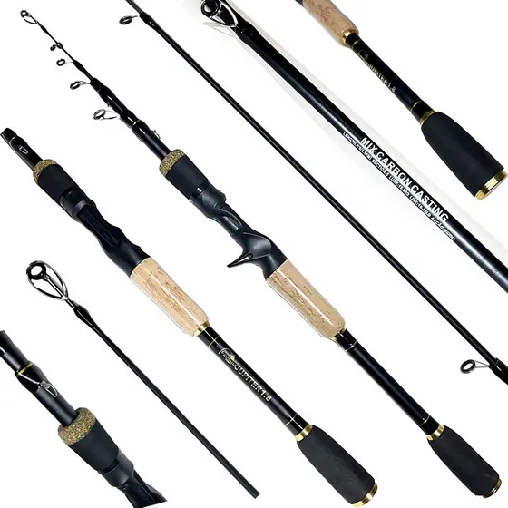 VARA DE PESCA TELESCOPICA P/ CARRETILHA ALTO MAR JUPITER 5.3"(1.60M) -10-20LB - EM CARBONO