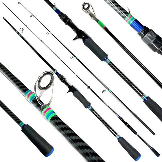 VARA PARA CARRETILHA XINGU BLACK BASS 6.0" (1,80M) - 8-17LB - PRETA/AZUL 2 PARTES