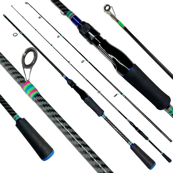 VARA PARA MOLINETE XINGU BLACK BASS 5.6" (1,65M) - 8-17LB - PRETA/AZUL 2 PARTES