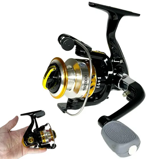 Molinete Pesca Ultra Light Alto Mar SG 2000 - 15 Rolamentos - Drag: 8kg - Carretel Aluminio