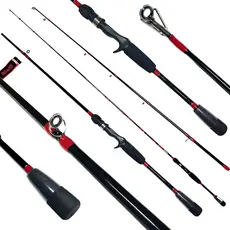 VARA PARA CARRETILHA PLUSFISH SPIN BC602M 6'0" (1.83M) 8-17LB - VERMELHA - 2 PARTES
