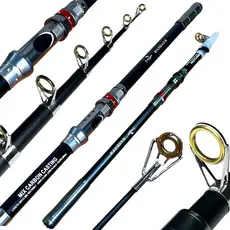 VARA DE PESCA PESCARIA PESADA PRAIA COSTAO TELESCOPICA P/ MOLINETE ALTO MAR HASDA 3.0M - 10 -35LB - CARBONO E ALUMINIO