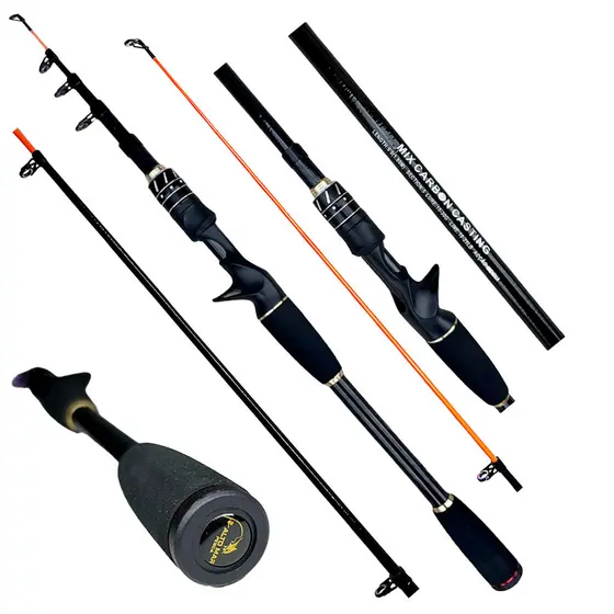 VARA TELESCOPICA P/ CARRETILHA ALTO MAR MECURY 6.0"(1.80M) -10-25LB - EM CARBONO