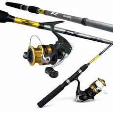 Kit de Pesca Conjunto Profissional Shimano FX Completo Vara 1,82m 6-14lb + Molinete FX 2000 Original Água Doce e Salgada