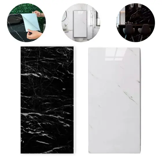 Kit 10 Placa Mármore Adesivo 3d Parede Lavável Porcelanato Auto Colante