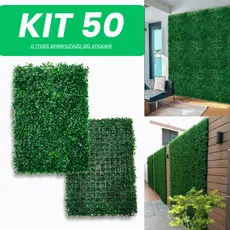 Kit 50 Placa Buchinho Grama Artificial Parede Muro Inglês Vertical Cheio