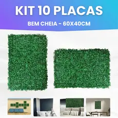 Kit 10 Placa Buchinho Grama Artificial Parede Muro Inglês Vertical Cheio