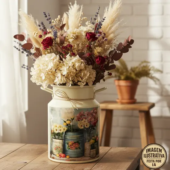 Latão 3 Litros Vintage Retro Decoração Decoupagem - Leiteira decorativa