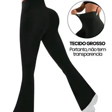Calça Legging Flare Flanelada Leg Boca de Sino Bailarina Grossa Zero Transparência