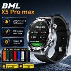 BML Novo X5Pro Max Smart Watch Bluetooth Chamada IP67 À Prova D 'Água Esportes e Fitness Adequado para Android IOS
