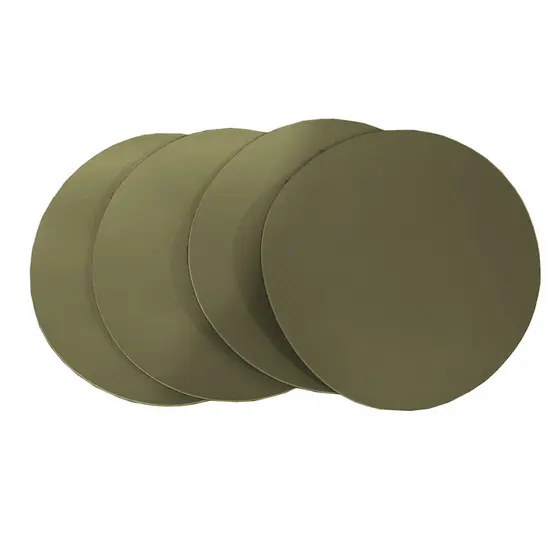 Kit Porta Copo Redondo em Couro Ecológico Verde Musgo