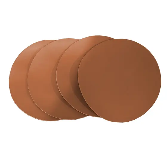 Kit Porta Copo Redondo em Couro Ecológico Caramelo