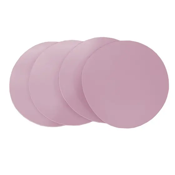 Kit Porta Copo Redondo em Couro Ecológico Rosa Claro