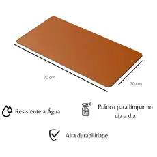 Mouse Pad de Couro Sintético Grande Caramelo Feltro Office