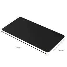 Mouse Pad Grande de Couro Sintético Preto Feltro Básico