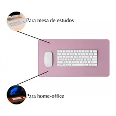 Mouse Pad de Couro Sintético Grande Rosa Feltro Básico