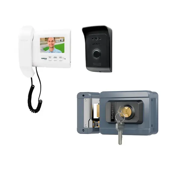 Kit Intelbras Vídeo Porteiro com Fechadura - IVR 1010 + FX 1500