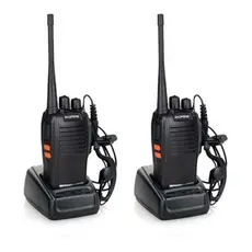 Kit 2 rádios Comunicador Baofeng Alcance 12 Km 16 Canais BF 777S Profissional recarregável rádio