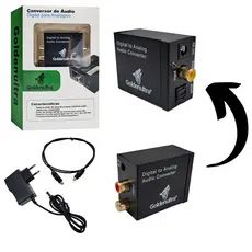 Conversor Áudio Digital para Analógico com cabo Optico Com Entrada De P2