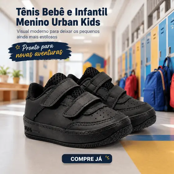 Tênis Infantil Menino Velcro – Leve, Seguro e Fácil de Calçar Do 20 ao 35 - Pronta Entrega