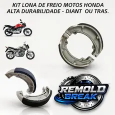 Kit Lona de Freio Patim Tambor Moto Honda Cg Start Titan Fan 125 150 160 Twist Dianteiro ou Traseiro