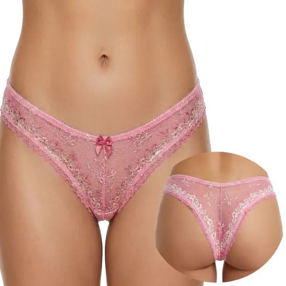 Kit 3 à 10 Calcinhas de Renda Bicolor Modelo Tanga Confortável Barata Transparente Forro em Algodão