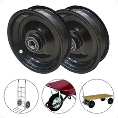 02 Roda Carrinho De Mão Construçao Aro 8 C/ Rolamento 6205
