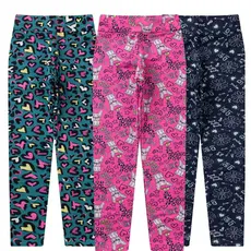 Kit 3 Leggings Estampadas Infantil e Juvenil 1 ao 16