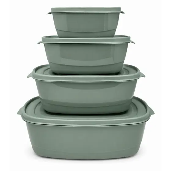 Kit 4 Potes Organizadores Com Tampa Para Geladeira e Freezer
