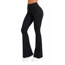 Calça feminina legging flare cintura alta feminina boca de sino bailarina