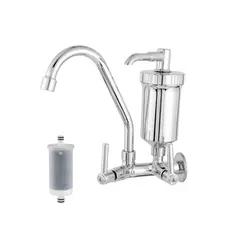 Torneira Filtro Cozinha Parede Bica Móvel Gourmet 1/4 de Volta com Refil