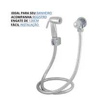 Ducha para Banheiro Higiênica Chuveirinho 1/4 de Volta Completa com Registro Resistente