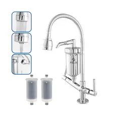 Torneira com Filtro Gourmet Flexível Bancada Bica Móvel 1/4 de Volta com Refil