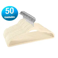 Kit Cabides Veludo Para Roupas Adulto 50 Unidades Fino Resistente