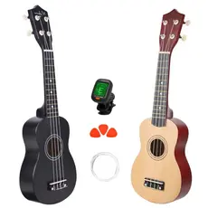 Ukulele Acústico Soprano Com Capa + Afinador E 3 Palhetas Makanu