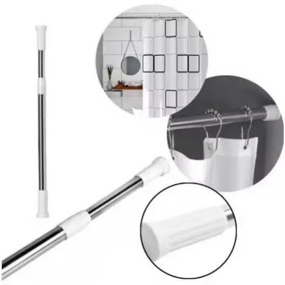 Varão Extensível Bastão Ajustável Porta Cortina Box Banheiro Sala Multiuso 70 Até 120cm