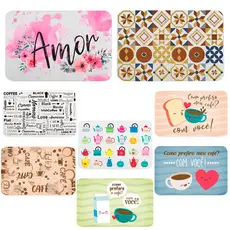 Kit 6 Peças Souplat Jogo Americano Estampado Plástico Lavável Resistente Ao Calor