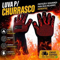 Conjunto 1 Ou 2 Luvas Térmicas P/ Churrasco Proteção Em Fornos Panelas Super Resistente Altas Temperaturas