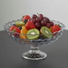 Fruteira Diamond Acrílica 26cm Decorativa Cesto Frutas Festas Aniversários Doces Cozinha Diamante