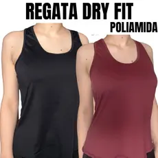 Camiseta Regata Dry Fit Feminina Lisa Costas Nadador Poliamida Academia Esportivo Fitness Poliamida