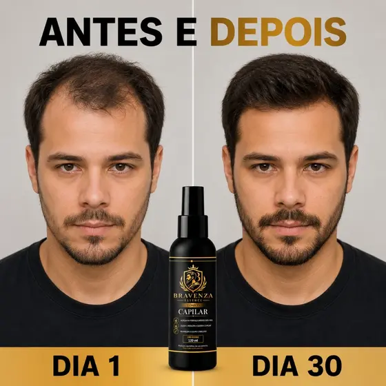 Bravenza Essence Tônico Capilar Cresce Cabelo Barba Bigode Cavanhaque Preenche Falhas Unissex e