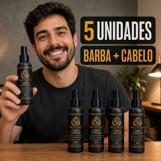 KIT 5 ou 10 Bravenza Essence Tônico Capilar Cresce Cabelo Barba Bigode Cavanhaque Preenche Falhas 2